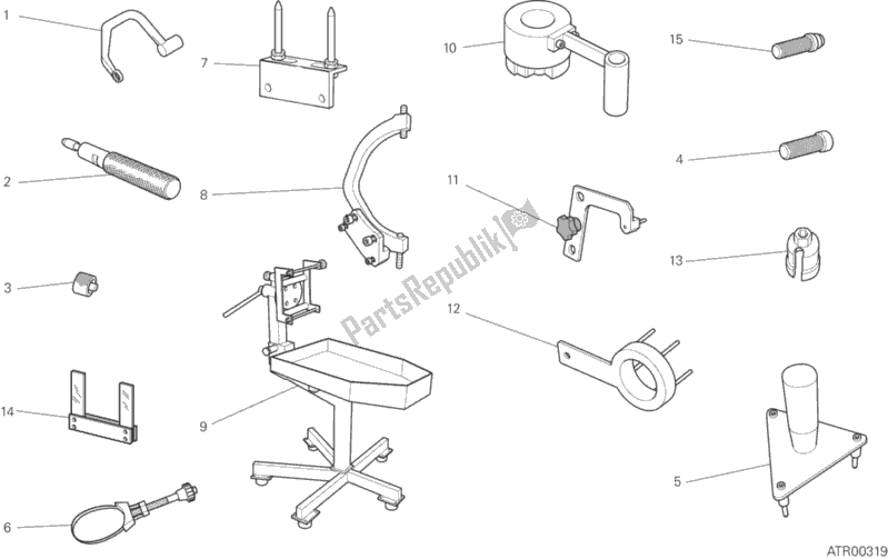 Todas las partes para 001 - Herramientas De Servicio De Taller de Ducati Multistrada 1200 S Pikes Peak Thailand 2014